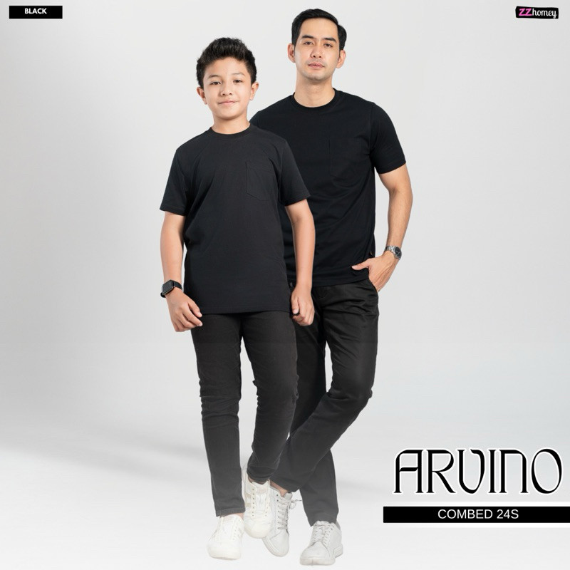 Kaos Couple Ayah Dan Anak Kaos Kembaran Keluarga Arvino Combed Katun Zzhomey Sarimbit Laki Laki