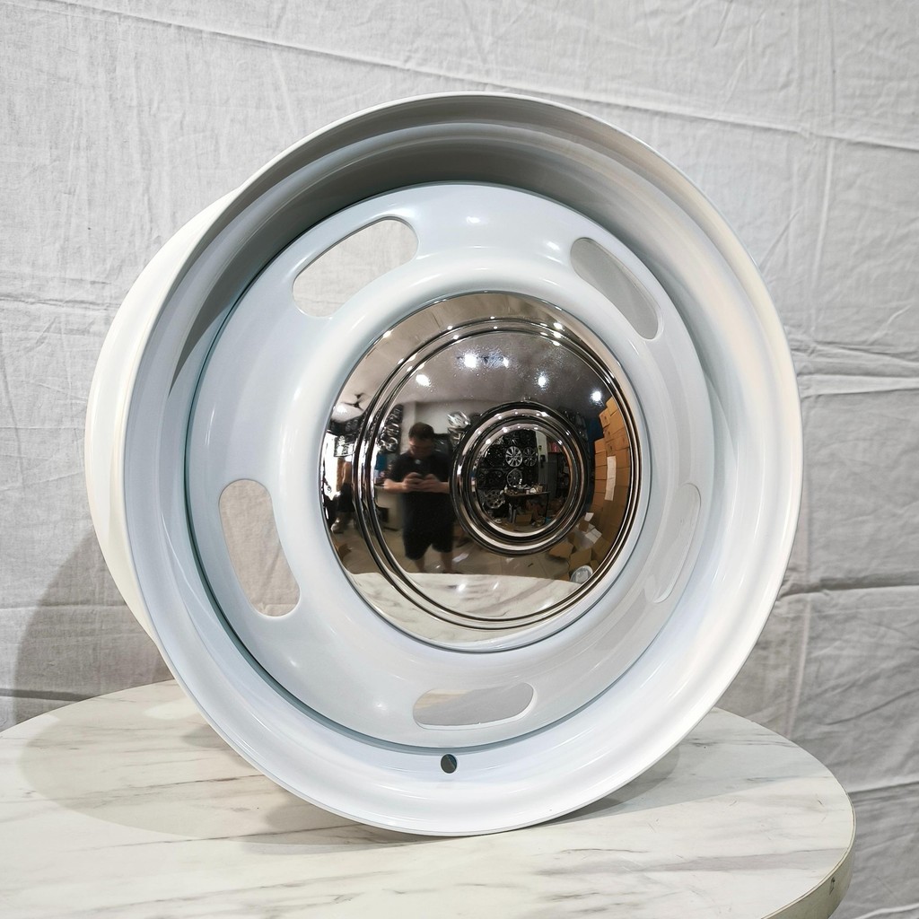 4pcs Velg Besi FT1501 16x7.0 5H 114.3 / 108 ET30 WHITE Dop Chrome  Ring 16 R16 lebar 7 SMOOTHIE Clas