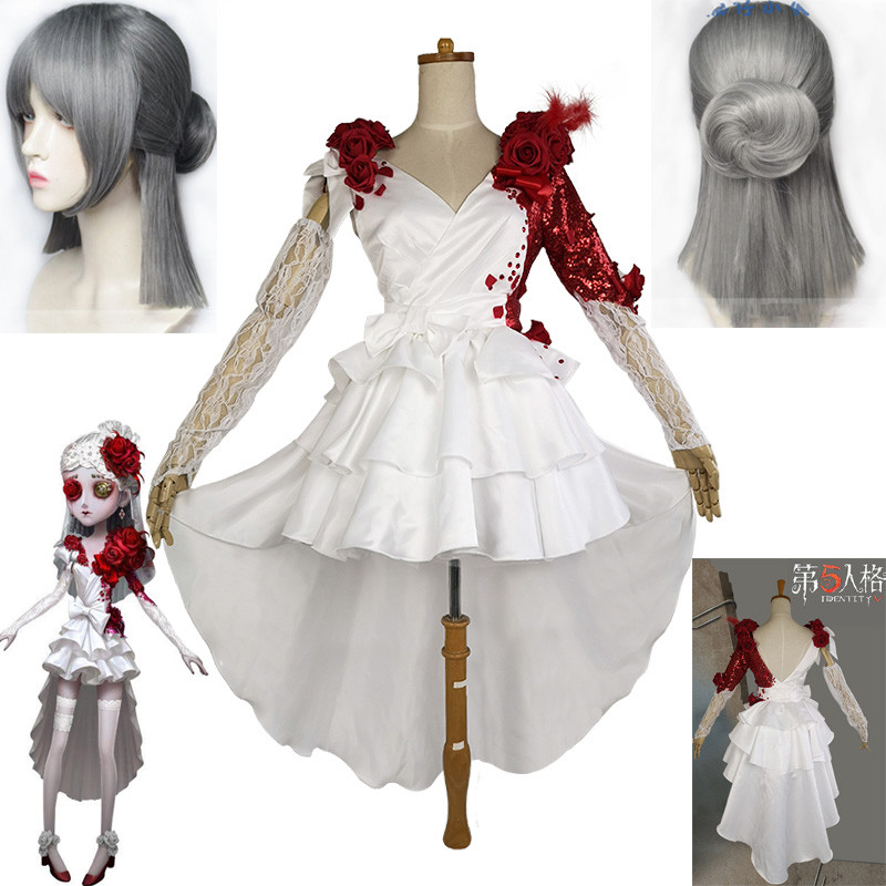 HOT Identity V Vera Nair Cosplay Costume Scarlet Bride New Skin Flower Wedding Dress Halloween Xmas 