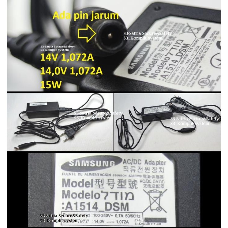 Adaptor 14V 1,072A 1 koma 072 adapter dc14v 14vdc 14v 1.072A electronic Parts Komponen Elektronik ak