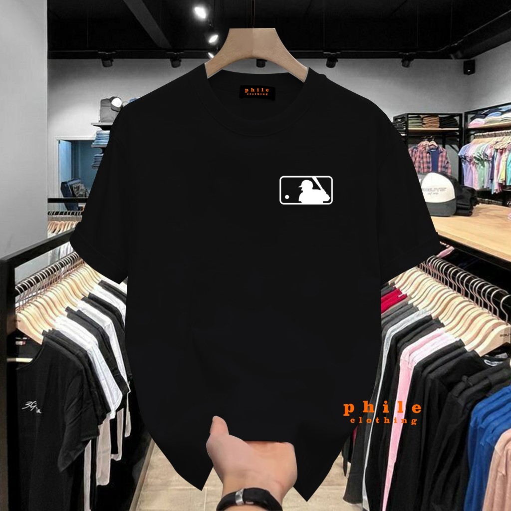 Kaos T-shirt distro Lengan Pendek lengan pendek logo softball kecil  Pria & Wanita / Tshirt 100% kat