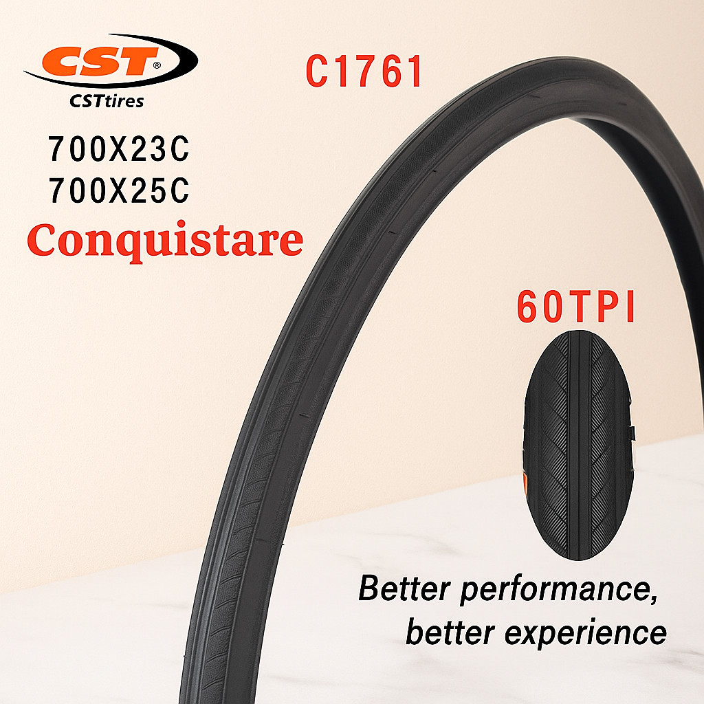 Ban Luar CST Conquistare 700x23C Non Foldable Sepeda Roadbike RB 700c 23C Original Tire Kawat Wire