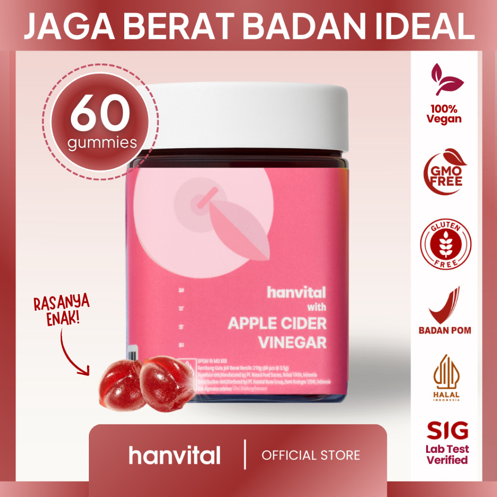 TERLARIS Hanvital ACV DIET GUMMIES - ISI 60 - Jaga Berat Badan Ideal ORIGINAL