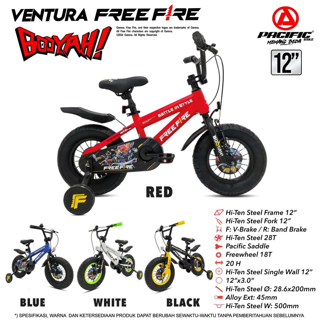 SEPEDA BMX 12 PACIFIC VENTURA FR (FREE FIRE)