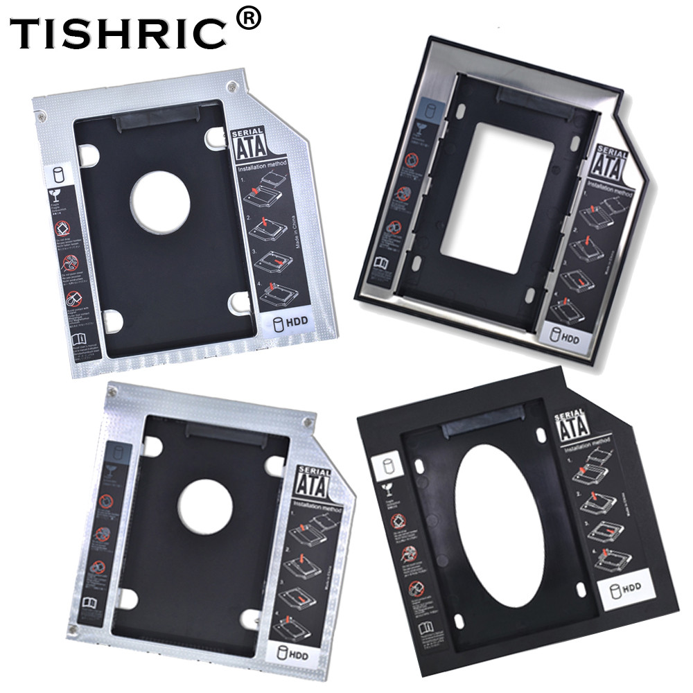 TISHRIC Universal 12.7mm/9.5mm HDD Caddy Case SATA 3.0 2.5" Enclosure Adapter HDD Hard  Box For Lapt