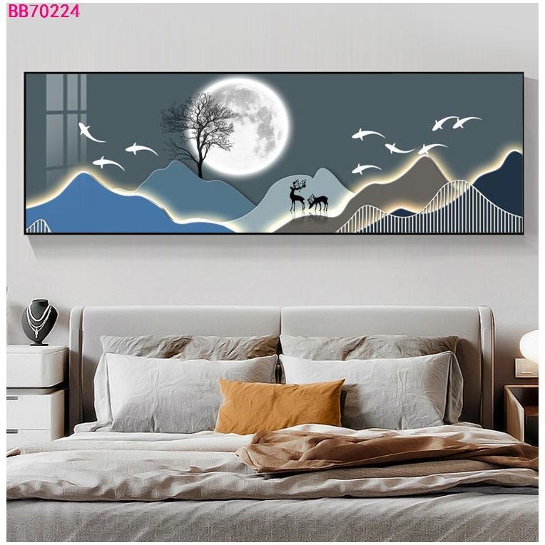 Wallpaper Lukisan Dinding Motif Gunung 3D Bercahaya - Wallstiker Ruang Kamar Dan Kamar Hotel