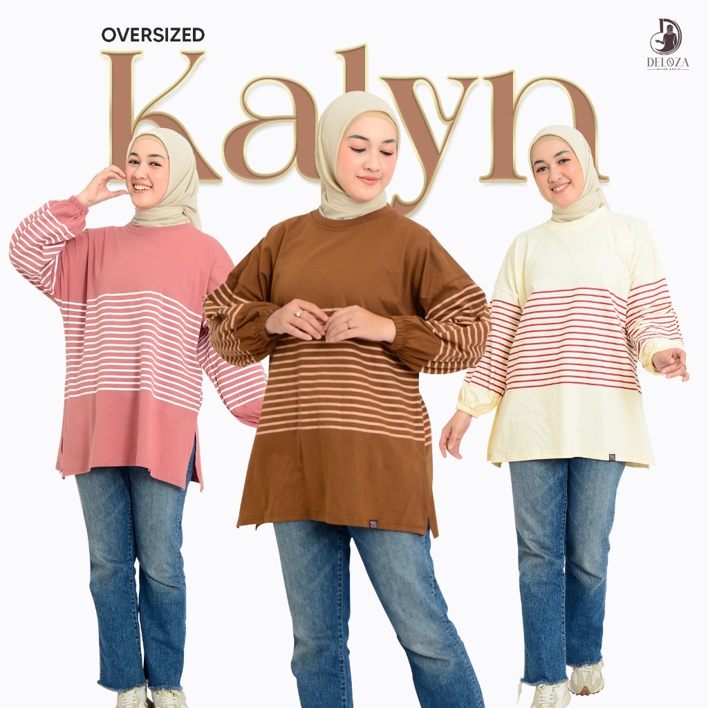 BRIGIXSHOP Kalyn Kaos Oversize Wanita Kaos Katun Sablon Lengan Balon LD 125 Atasan Wanita Terbaru By