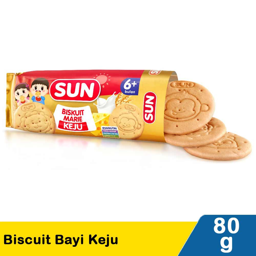 Snack bayi 6 bulan SUN Marie Keju biskuit MPASI sehat bergizi tinggi