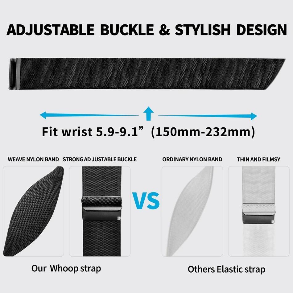 Nylon Braided Elastic Band for Whoop 5.0 Adjustable Cashmere Watch Strap for Whoop 5.0 MG WHOOP 4.0