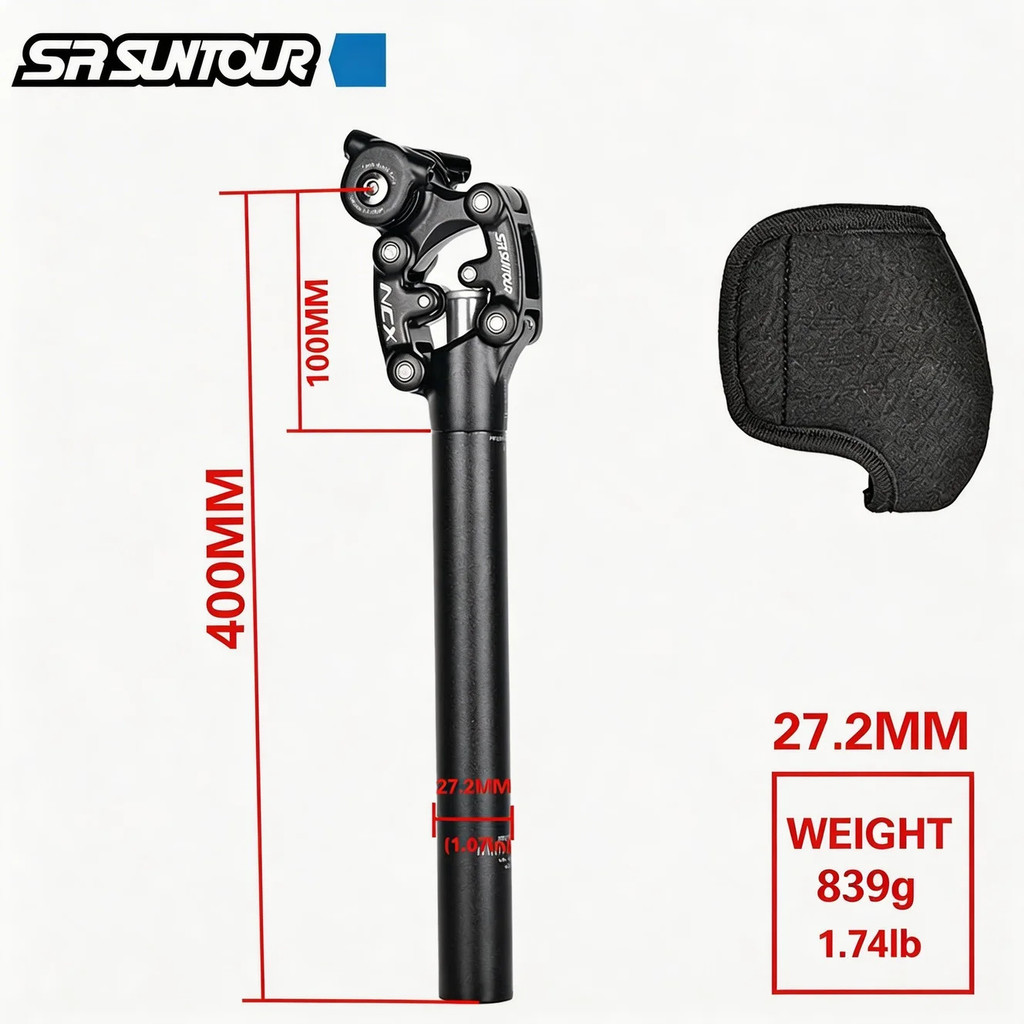 SR Suntour NCX Tiang Sadel Suspensi Peredam Sepeda Gunung 50mm Travel 27.2/28.6/30.0/30.4/30.9/31.6/