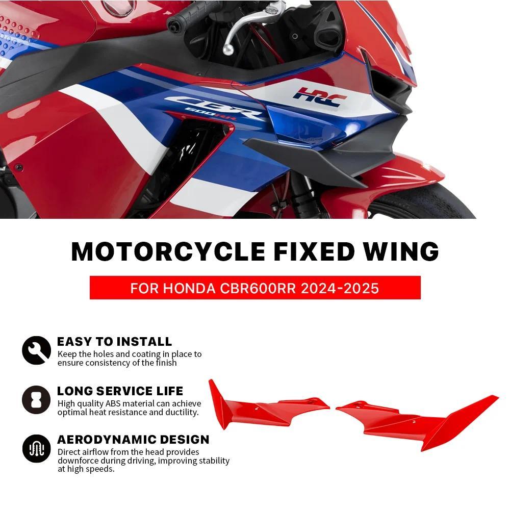 For HONDA CBR600 RR CBR 600 RR 2024 2025 Motorcycle Spoiler Front Fairing Winglet CBR600RR Downforce