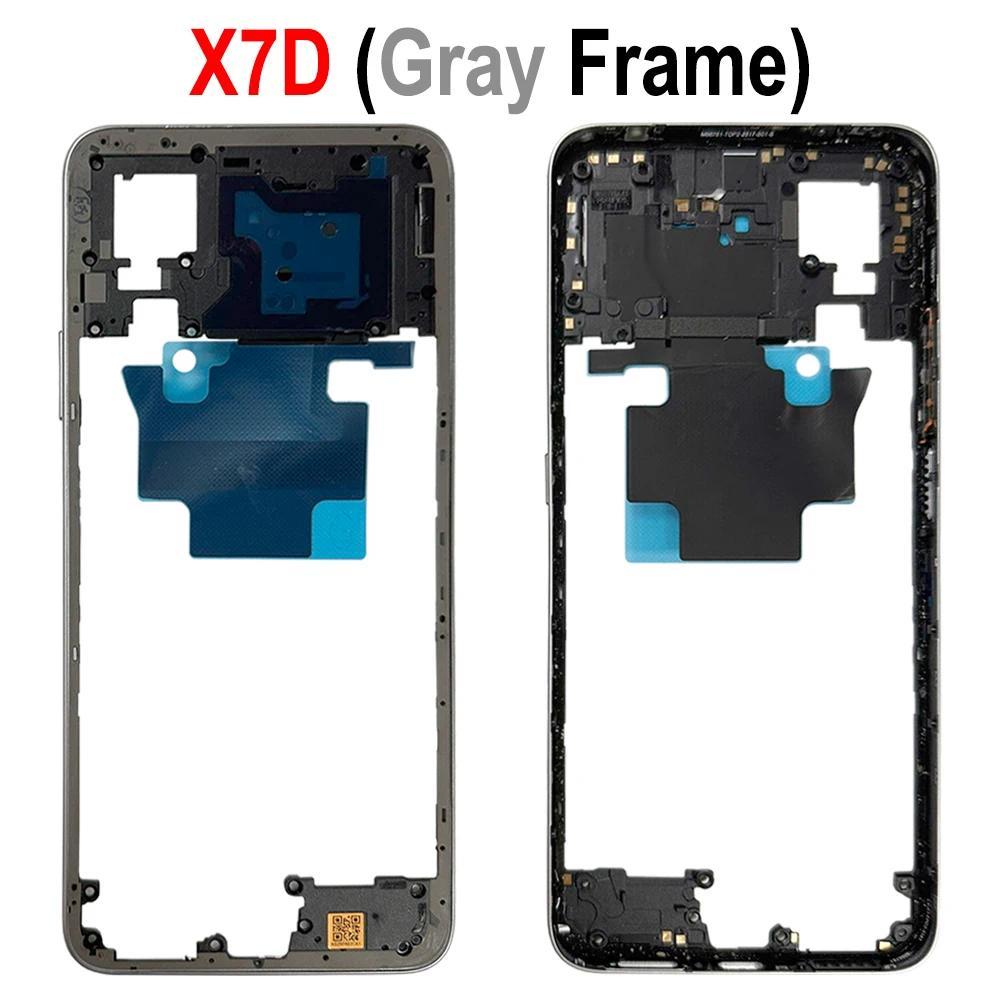 For Honor X7 X7A X7C X7D Middle Frame With Side Button Bezel Cover Plate Housing Replacement Parts