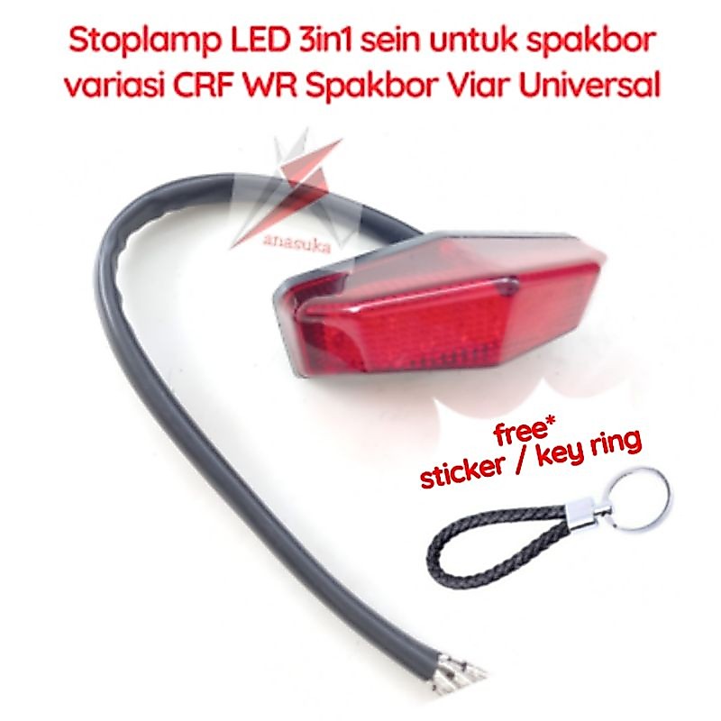 Stoplamp sein pengganti 3in1 LED utk spakbor variasi CRF WR spakbor Viar KLX DT