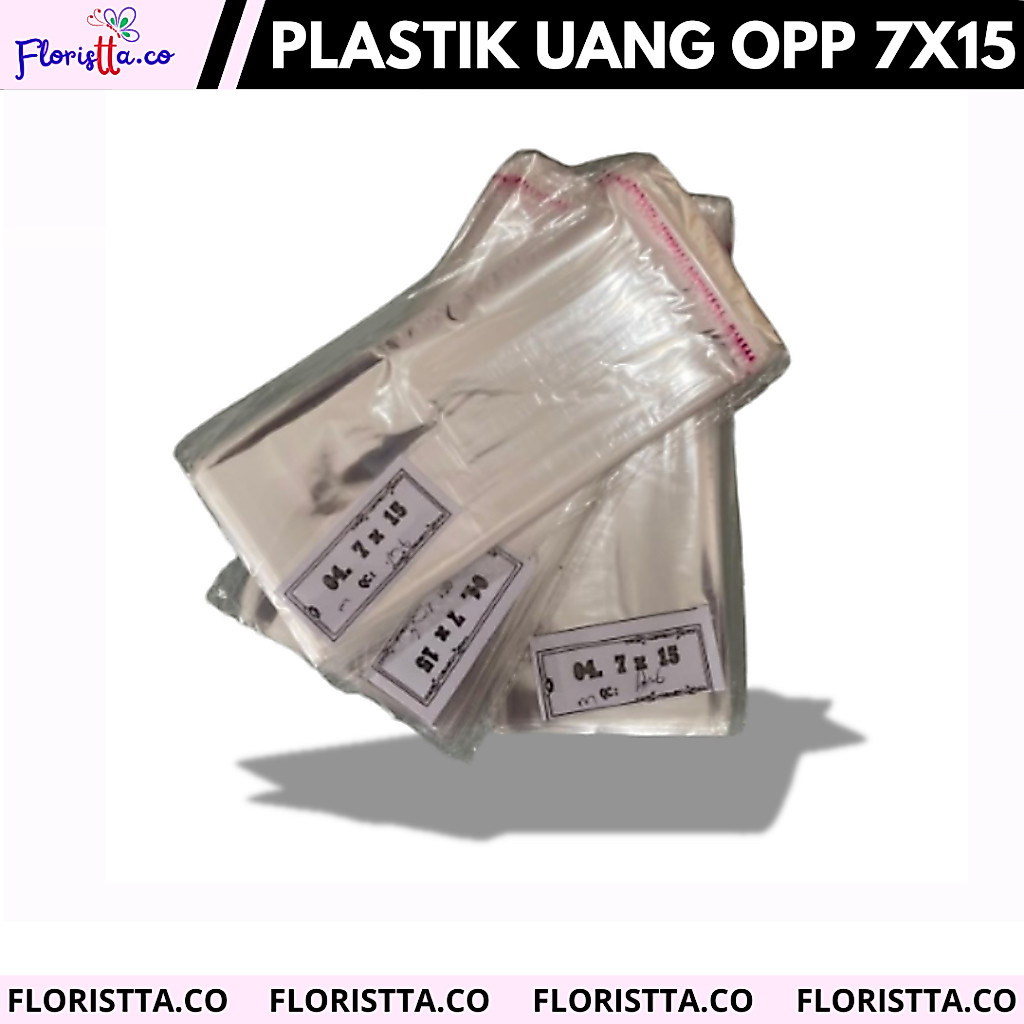 (pack) isi 100 pcs plastik uang opp 7 x 15