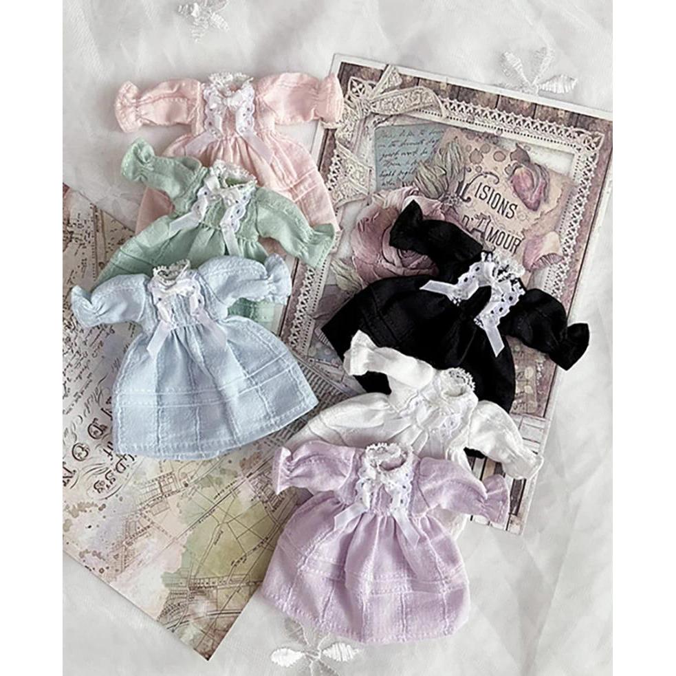 Ob11 Clothes Bjd Doll Elegant Pattern Classical Sleeping Dress With Ribbon For Ob11,Ymy,Ddf,Gsc,Body