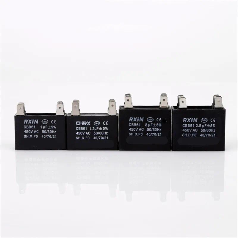 1pcs CBB61 starting capacitance AC Fan Capacitor 450V AC 1uF/1.2uF/ 2uF/2.5uF/3uF 50/60Hz Motor Run 