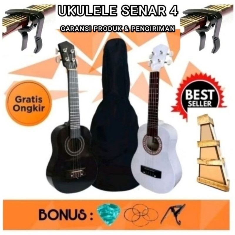 PAKET UKULELE SENAR4 PACKING KAYU *//* UKULELE  PAKET LENGKAP/  KENTRUNG KENCRUNG