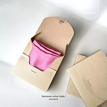 Box Hiajb Square Box 15x15x2,5 Cm Box Hijab Small Box Brown Kraft Kotak Packaging Hampers Ukuran 15 