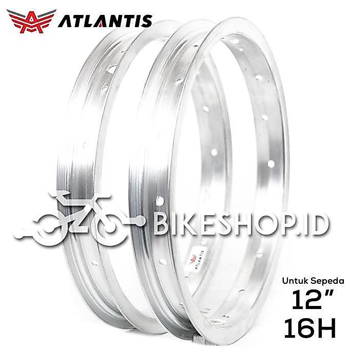 Velg Rims Alloy Sepeda 12" Inch Silver 16H Atlantis | High Quality