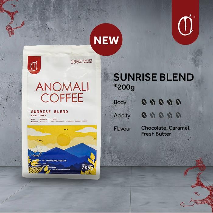 

SALE ANOMALI COFFEE BIJI KOPI SUNRISE BLEND 200gr - BIJI KOPITERLARIS