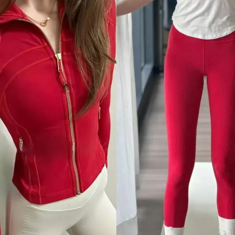 2025 Gold Label Short Sport Jacket Set Women's Yoga Clothes Slimming Fitness Jacket Active Wear Exer