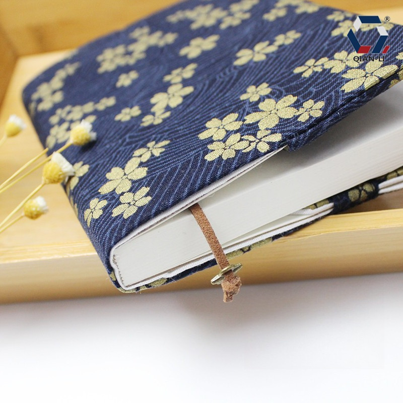 

Bronzing Flower Handmade Cloth Book Cover Notebook Fabric Book Cover Hand Account A5A6 Size Adjustable Book Coat