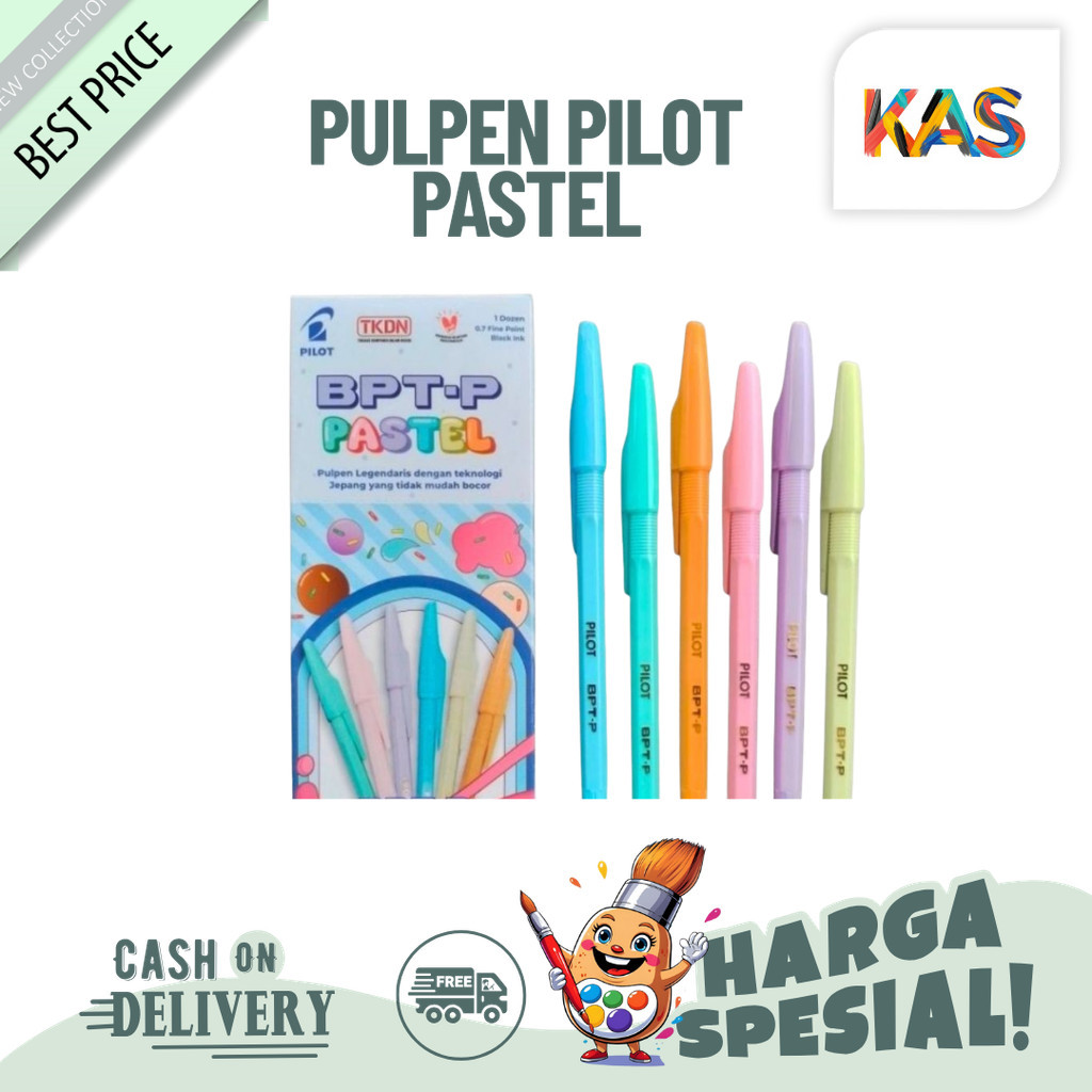 

Ballpoint Pen Pilot Pastel #BPT-P Fine 0.7 Tip Tinta Hitam Barel Pastel