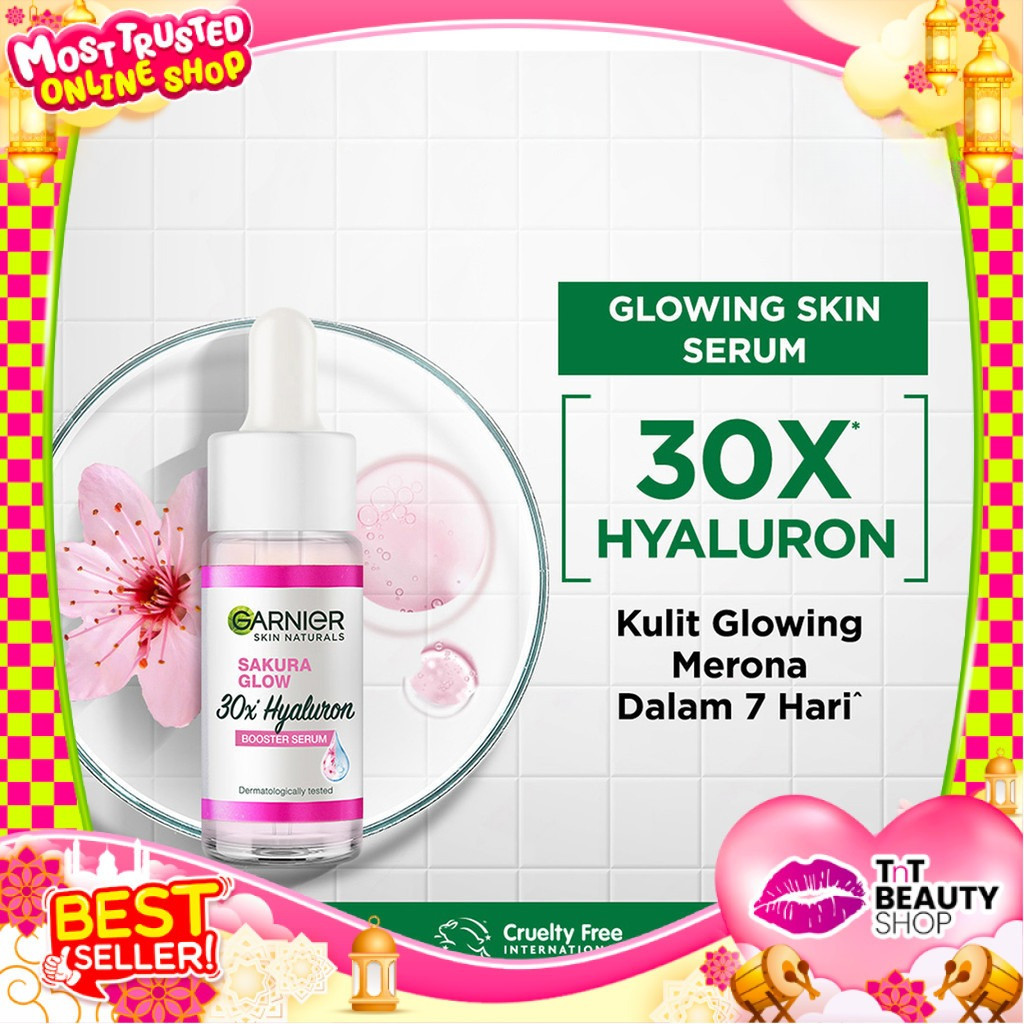 Garnier Sakura Glow Hyaluron 30x Booster Serum Skin Care - 30ml - 15 ml - 7,5ml Sachet [Untuk Kulit 
