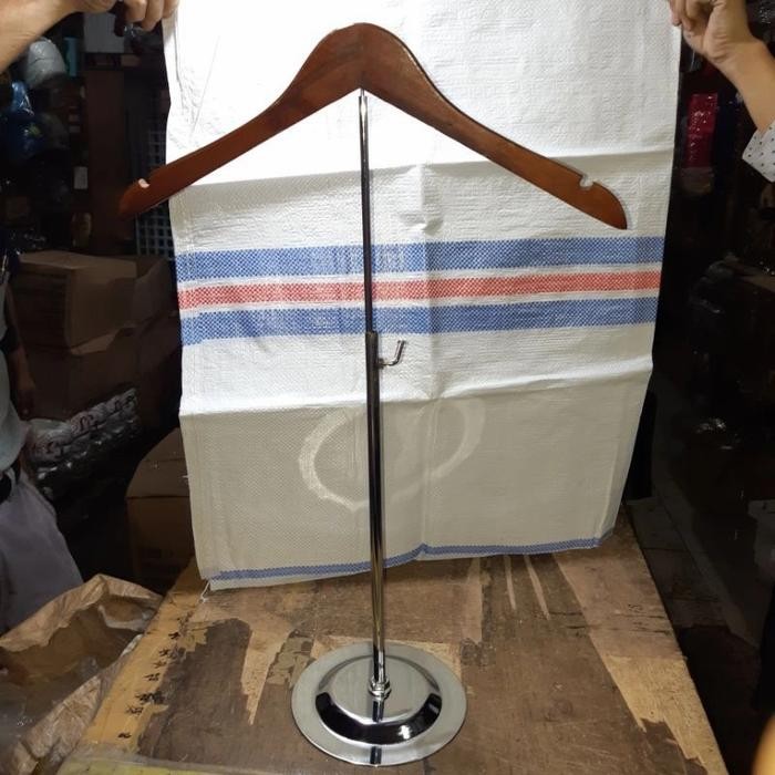 

hanger stand kayu baju - cokelat tua, dewasa