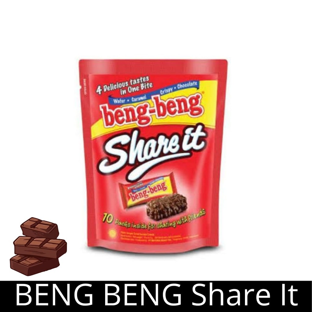 

Beng-Beng Share It Wafer Coklat Pouch Isi 10 Pc x 8 Gr 80 Gr - 4 Rasa Lezat dalam Satu Paket