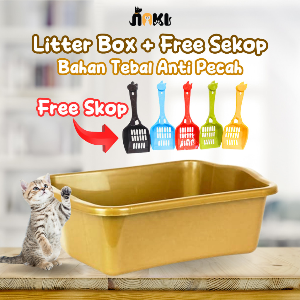[GROSIR] BAK PASIR KUCING FREE SEKOP PASIR UKURAN 30 X 21 CM BAHAN TEBAL | LITTER BOX KUCING TEMPAT 