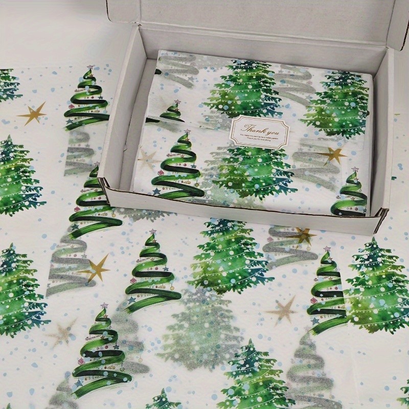 

10/20 sheets of colorful lightweight Christmas tree pattern tissue paper, gift wrapping paper, suitable for weddings, Christmas