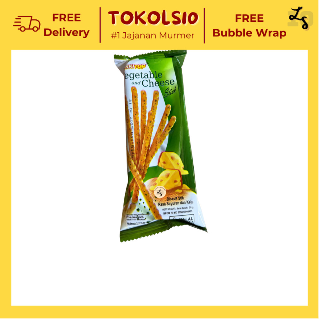 

[5 PCS LEBIH HEMAT] Biskitop Vegetable Stick and Cheese Biskuit Sayur Keju 50gr