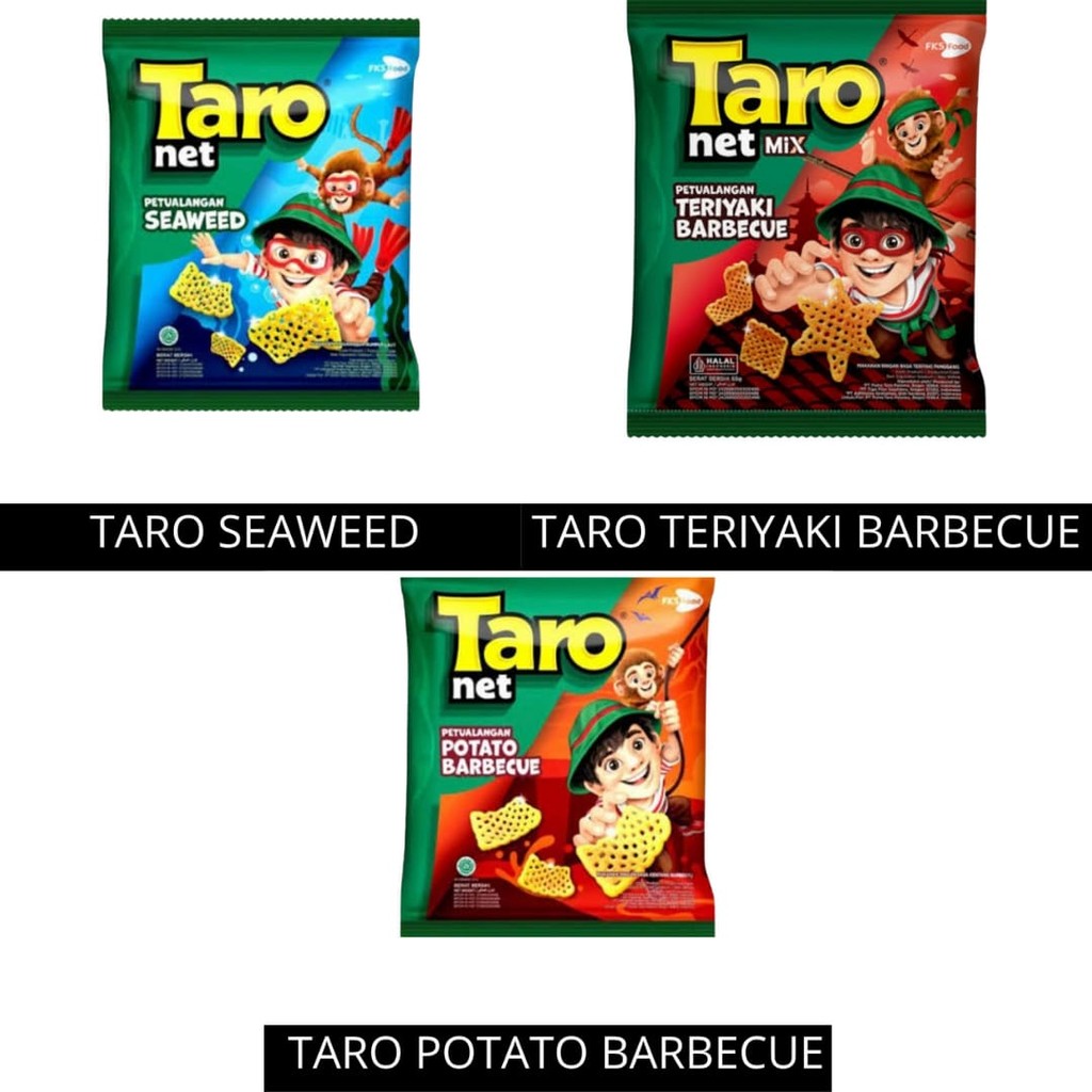 

Taro Net Snack 65 gr - Taro Seaweed, Teriyaki Barbecue, dan Potato Barbecue - Pilihan Rasa Unik dalam Setiap Paket