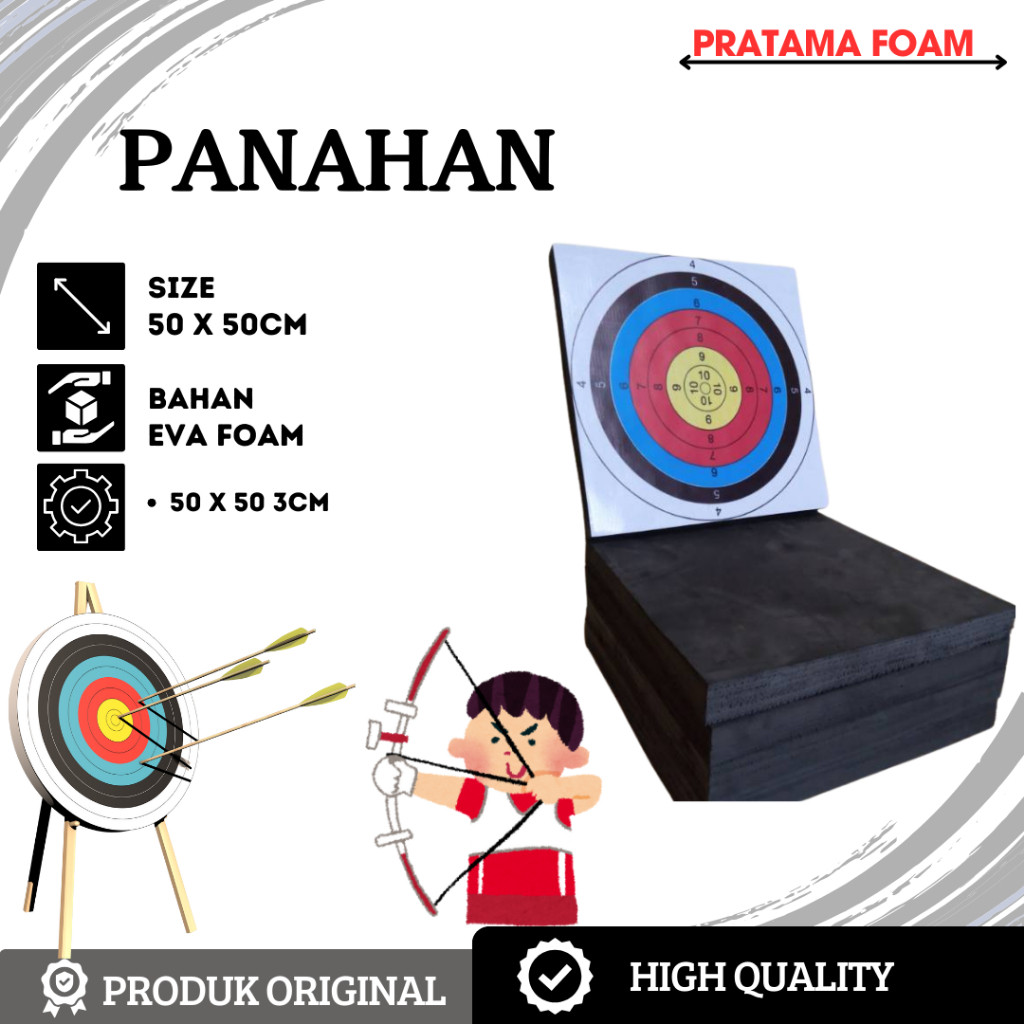 Spon Target Panahan Bantalan Target Panah 50x50cm Eva Archery