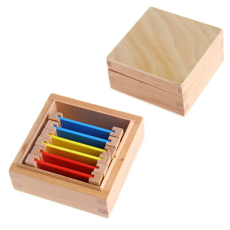 Montessori Sensorial Material Learning Color Tablet Box 1/2/3 Wood Preschool Toy