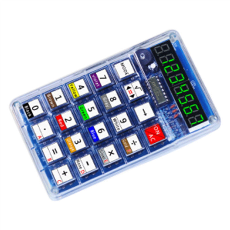 

TA-DIY Calculator Kit LED Display Calculator Electronic Making With Batteries For Learn Soldering Assembly Practice C
