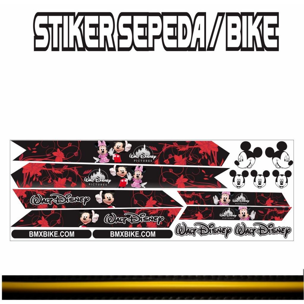 STIKER VARIASI STRIPING SEPEDAH ANAK MOTIF LIS KARTUN STIKER SEPEDAH STIKER SEPEDAH