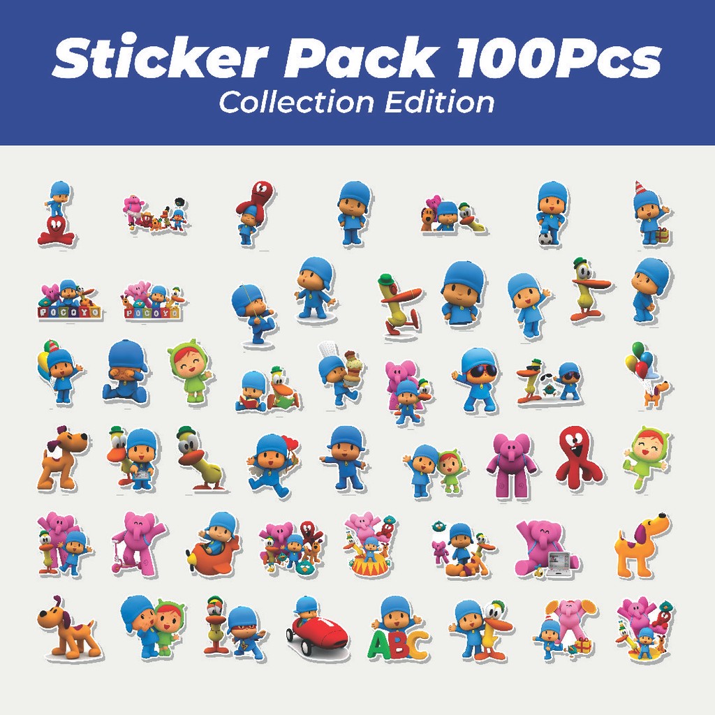 Hot Stiker Kartun Pocoyo Circus Lucu Anti Air Stikers Berperekat Waterproof Sticker Decal Buat Motor