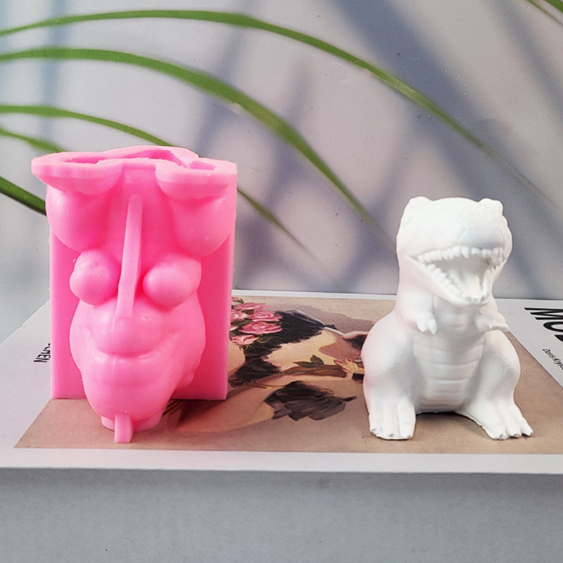 

Dinosaur Silicone Mold DIY Cement Plaster Desktop Ornament Dinosaur Candle Mold