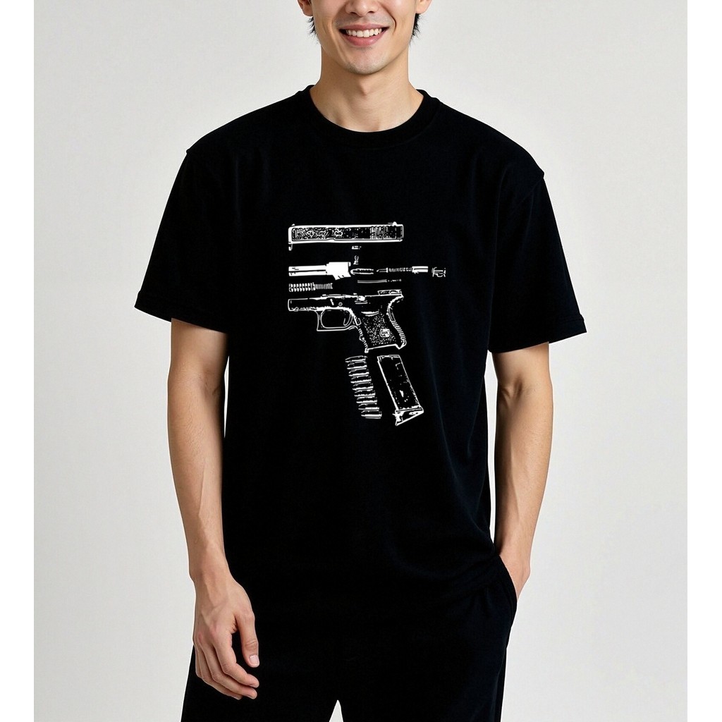 Kaos “IN GLOCK WE TRUST” Hitam - Kaos Pria / Kaos Terbaru dan Terlaris Tee