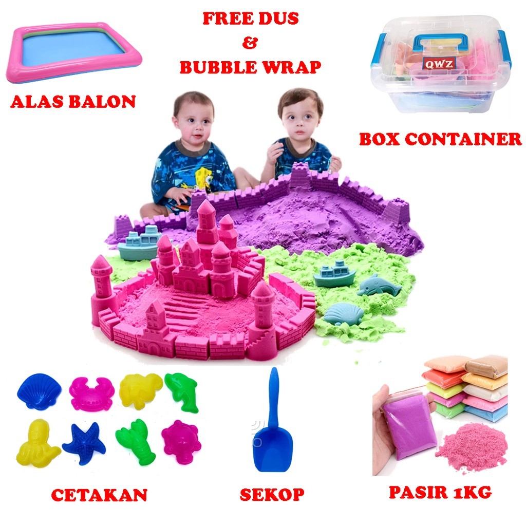 MAINAN ANAK PASIR PASIRAN 1000GR  PASIR BENTUK BENTUK PASIR BISA DIBENTUK 1KG 1000G