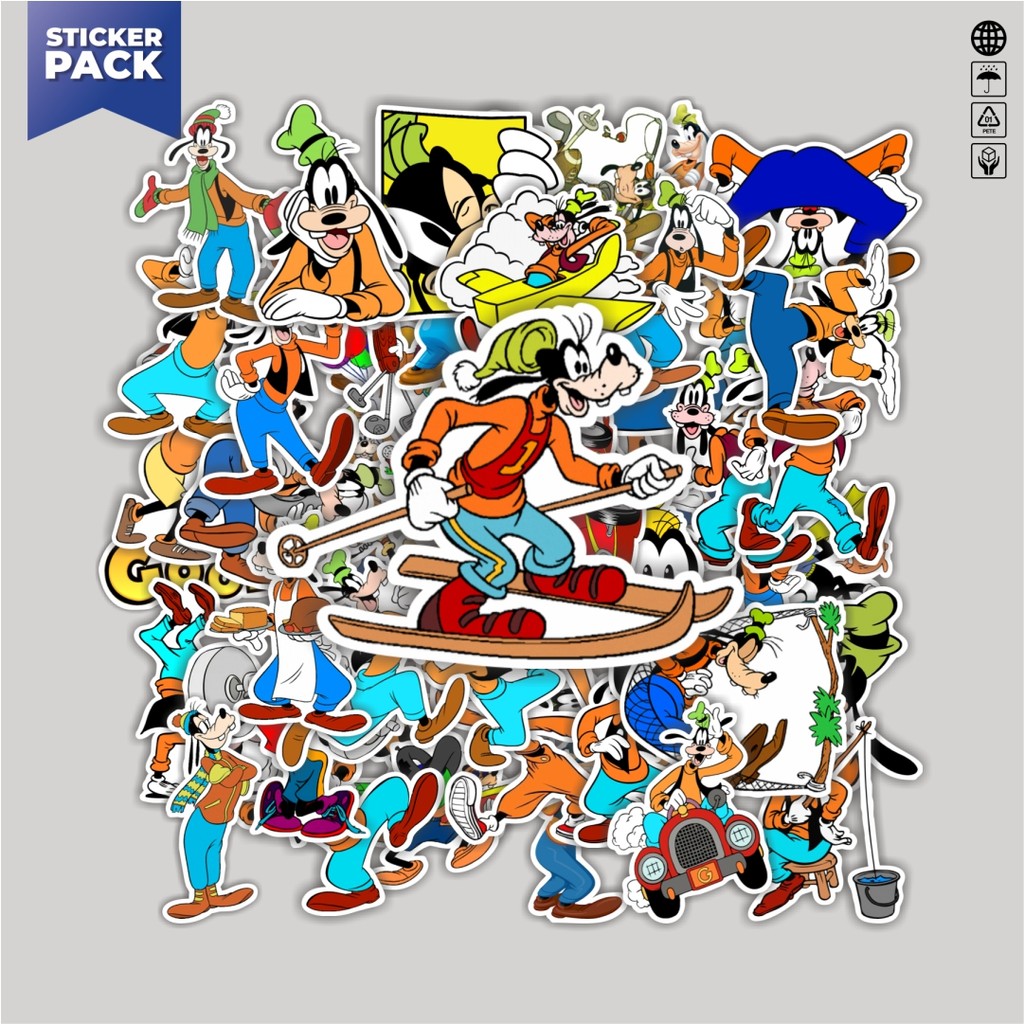 

[100PCS]Stiker Pack Stiker Kartun Goofy Aesthetic Vinyl Anti Air Dekorasi Sticker Laptop Buku Journal Koper Helm Casing HP Gitar Helm Skateboard