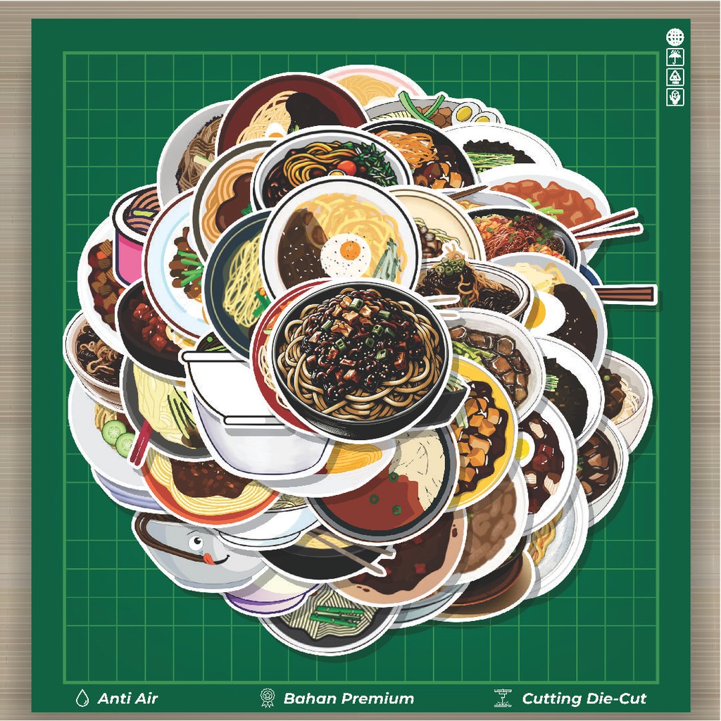 

HOT 50 PCS STIKER Stiker Makanan Jajangmyeon Stiker Fashion Cars Decal Dingin Kartu Album Custom Vinyl Anti Air- Sticker Aesthetic Buku Journal Koper Casing HP Tablet Laptop Helm Motor Botol Minum
