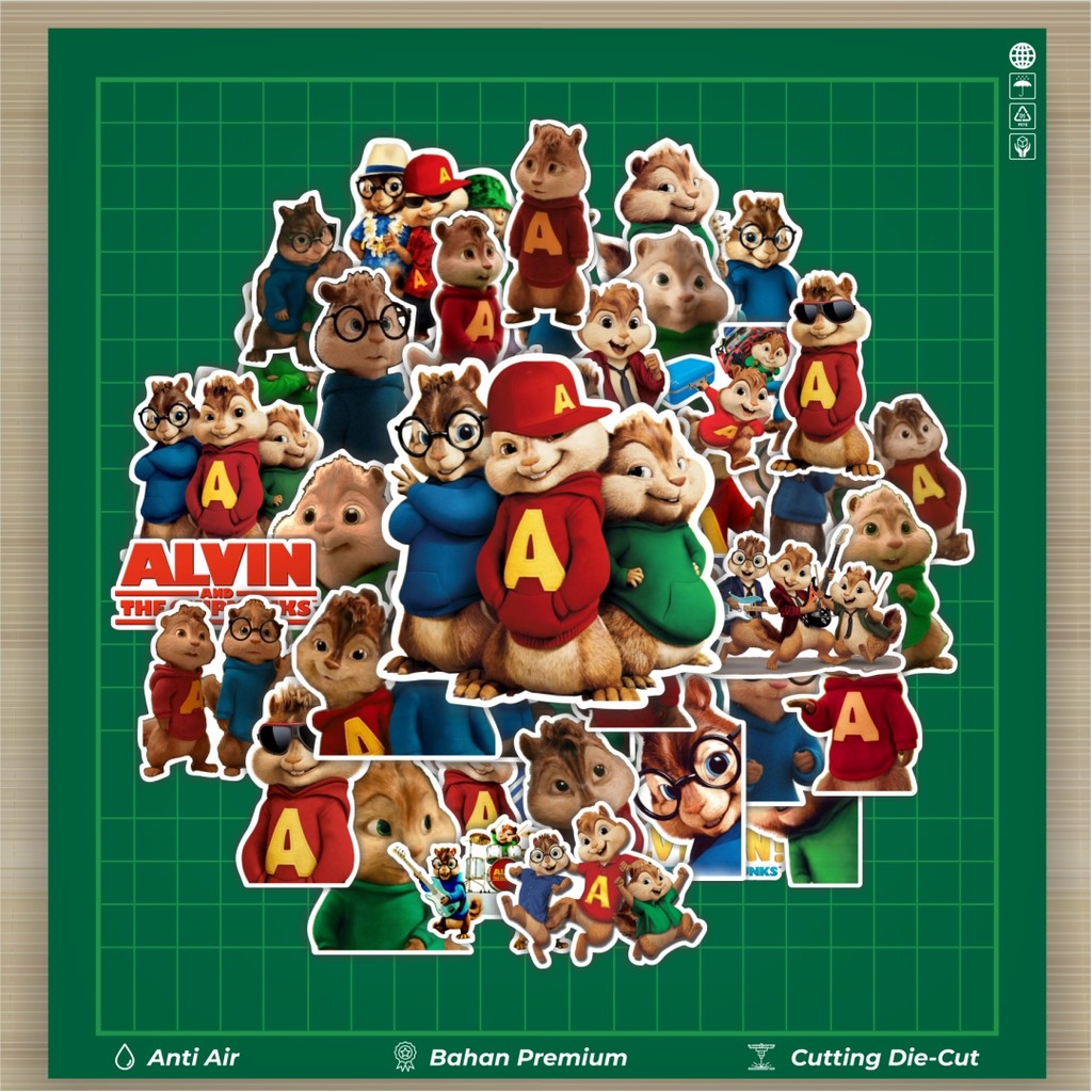 

HOT 50 PCS STIKER Stiker Kartun Alvin & The Chipmunk Stiker Fashion Cars Decal Dingin Kartu Album Custom Vinyl Anti Air- Sticker Aesthetic Buku Journal Koper Casing HP Tablet Laptop Helm Motor Botol Minum