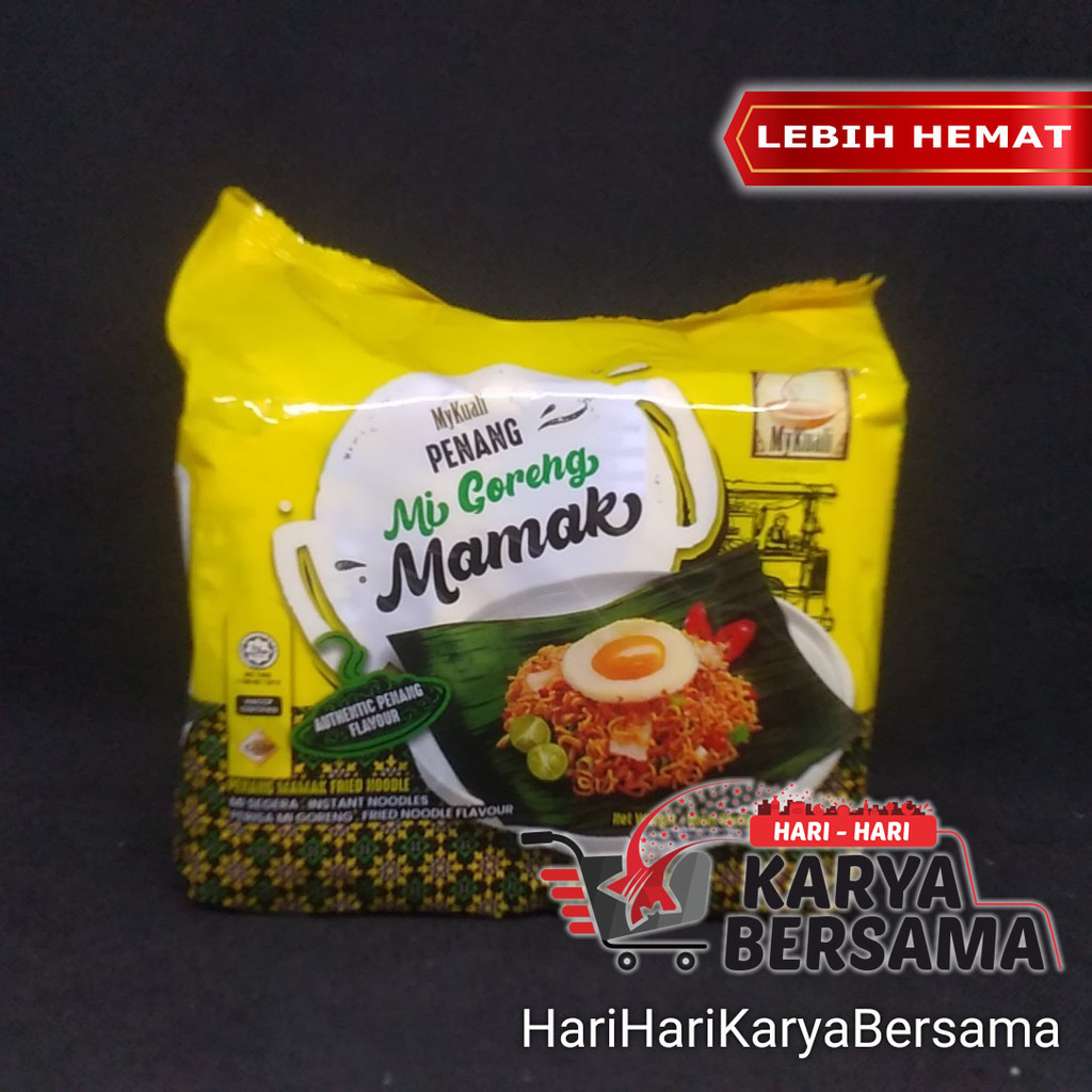 

MAKANAN MIE INSTAN MY KUALI PENANG MI GORENG MAMAKU NOODLE PACK 4'S X 95GR