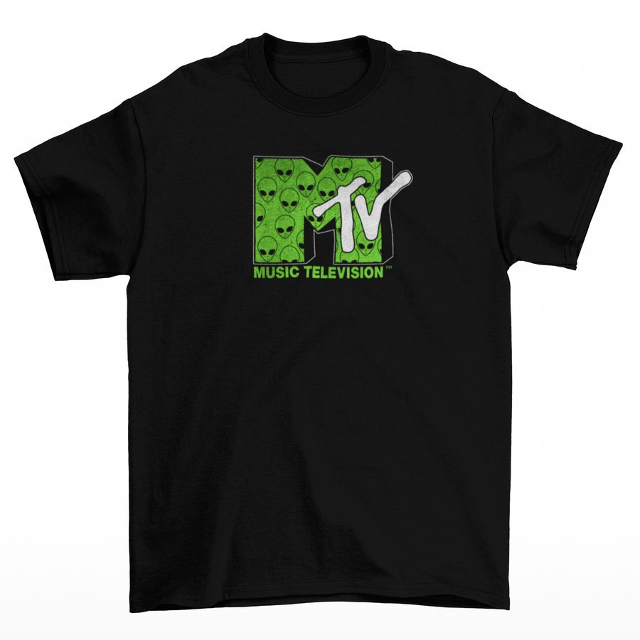 Kaos Pria Custom - MTV Alien Head Pattern Logo