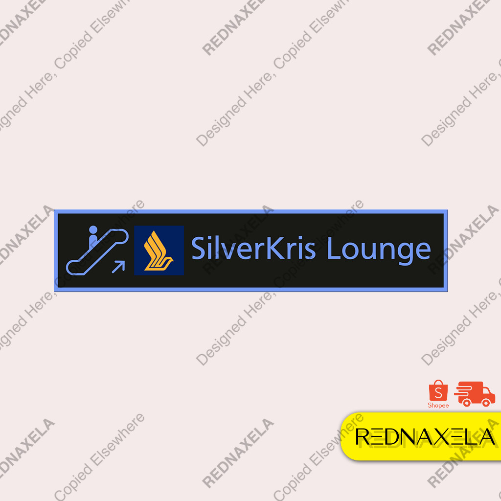 

Stiker Vinyl Airport Sign SilverKris Lounge Direction Stiker Koper Travel Sticker