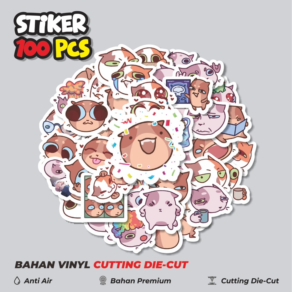 

Terbaru! 50 pcs Stiker Funny Character Motion Cat Sticker Dekorasi Lucu Kreatif untuk Notebook, Skateboard, HP
