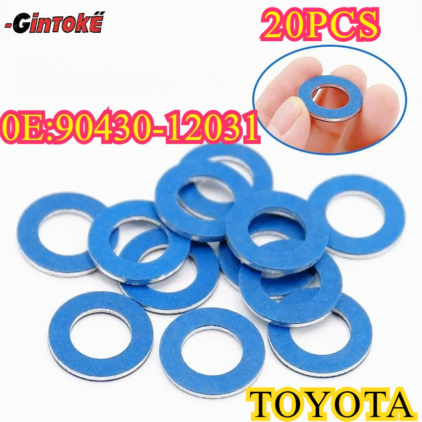 20Pcs Ring Gasket Oli Mesin TOYOTA OE 90430-12031- Gasket Baut Tap Oli Mobil M12 / Packing Plug 12mm